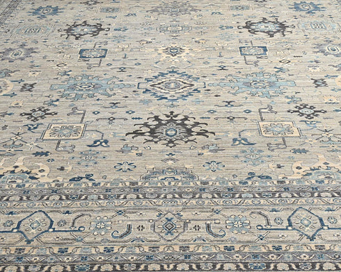 12x15 Ziegler Gray Afghan Hand Knotted Wool Area Rug